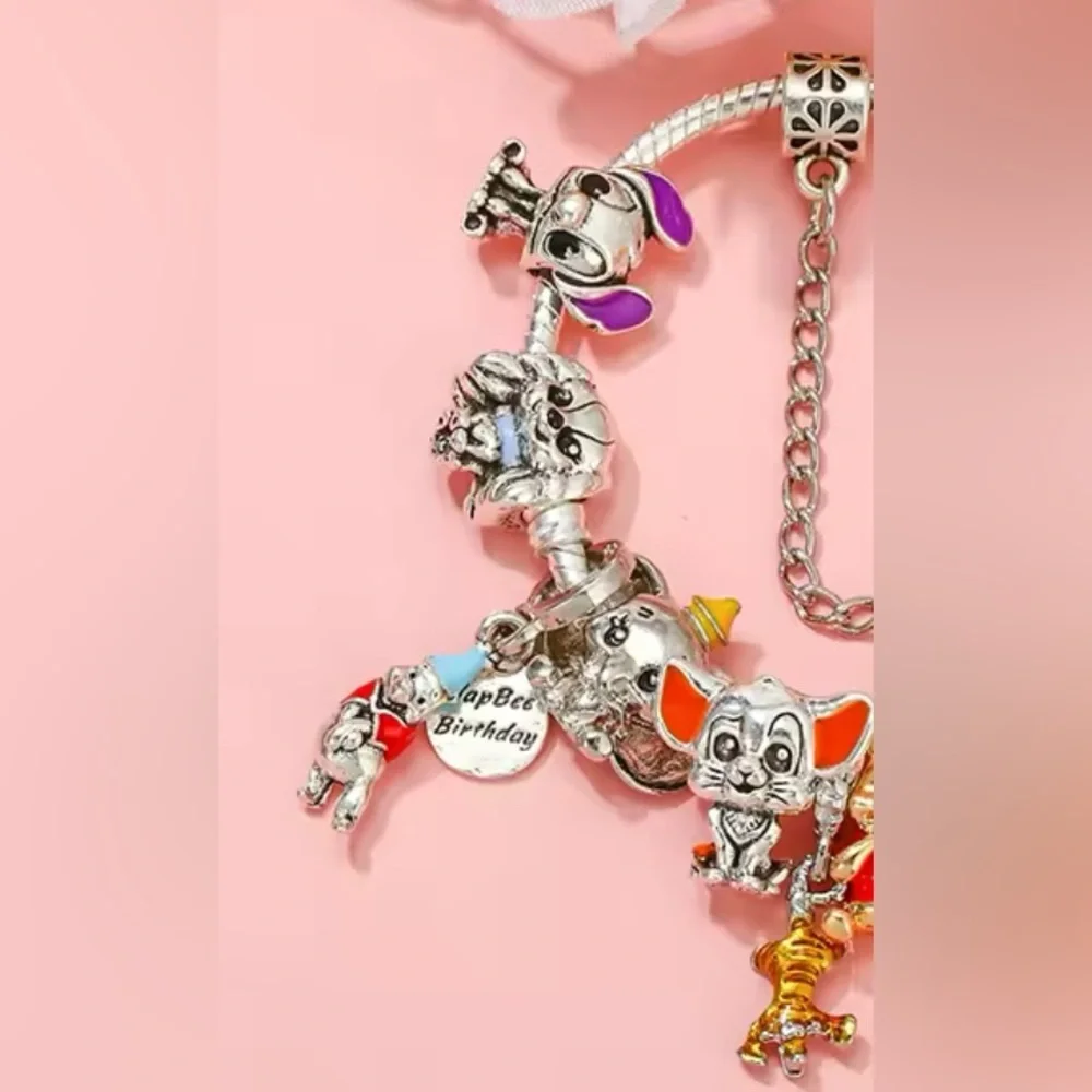 925 Sterling Silver Various Winnie The Pooh Characters Themed Charm Bracelet - Picture 5 of 7